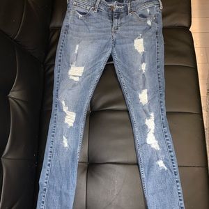 Blue super skinny Hollister skinny jeans